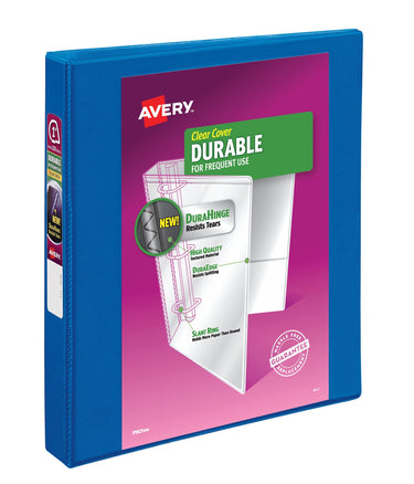 Avery Durable View 3 Ring Binder, 1 Inch Slant Rings, 1 Dark Blue Binder (17014) 1